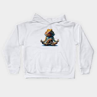 Meditating Bearded Dragon With Cricket Kids Hoodie